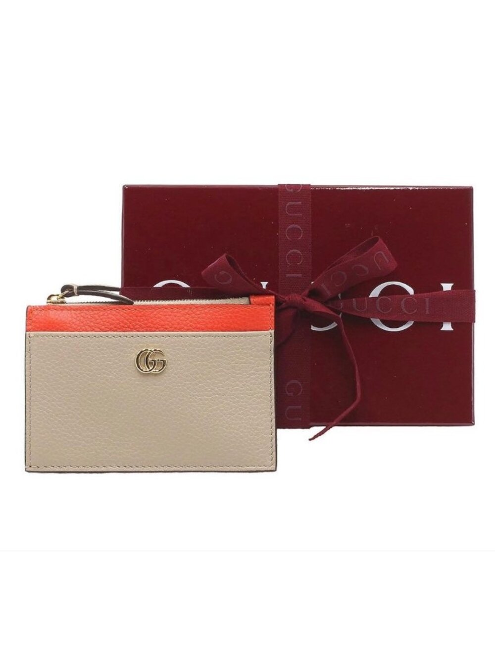Gucci Double G Zip Key Pouch Coin Purse Card Case